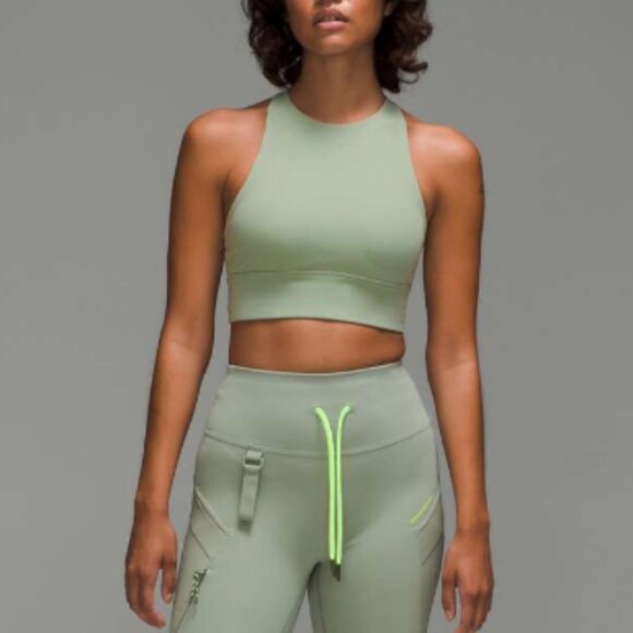 Lululemon Energy High Neck Longline Tough Sports Bra in Green (XS/S - 4) - Picture 1 of 11